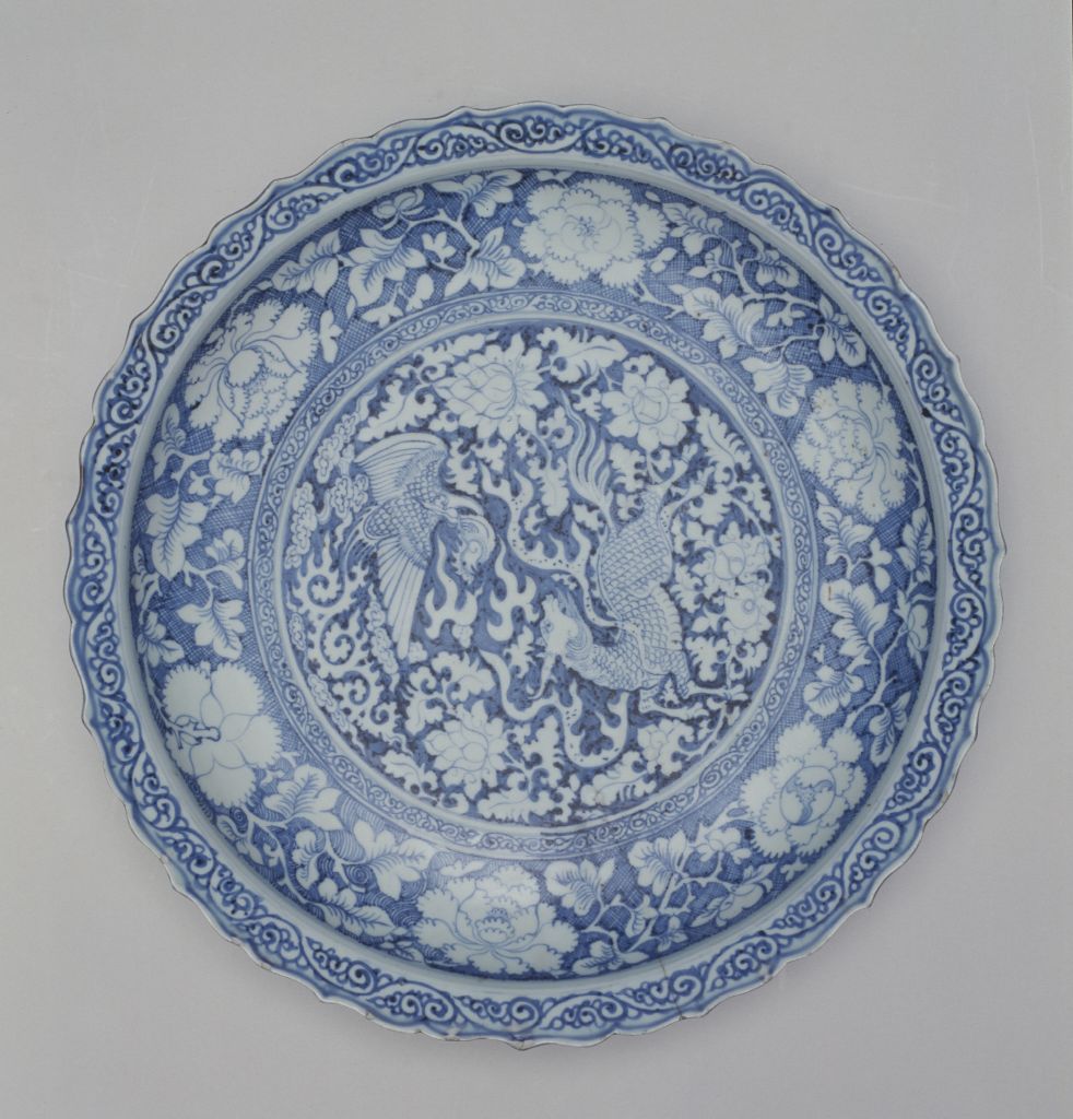 图片[2]-Jingdezhen kiln blue and white phoenix and unicorn plate-China Archive